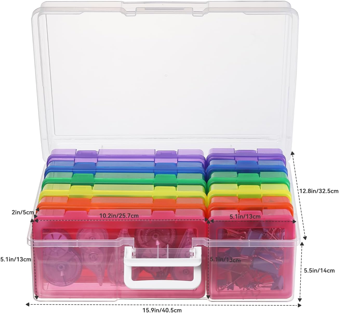Plastic Storage Box Arts & Crafts Storage Boxes & Organizers With Large Storage Box Organizers And Small Rectangular Plastic Container For Craft Storage (6 Medium+ 6 Small-Color)