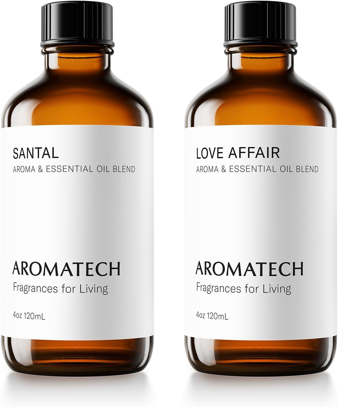 AromaTech Santal & Love Affair Set | Aroma Diffuser Essential Oils Blend of Santal Cardamom, Papyrus, Musk | Love Affair Jasmin, Saffron, Cedar, Ambergris - 120 Milliliter