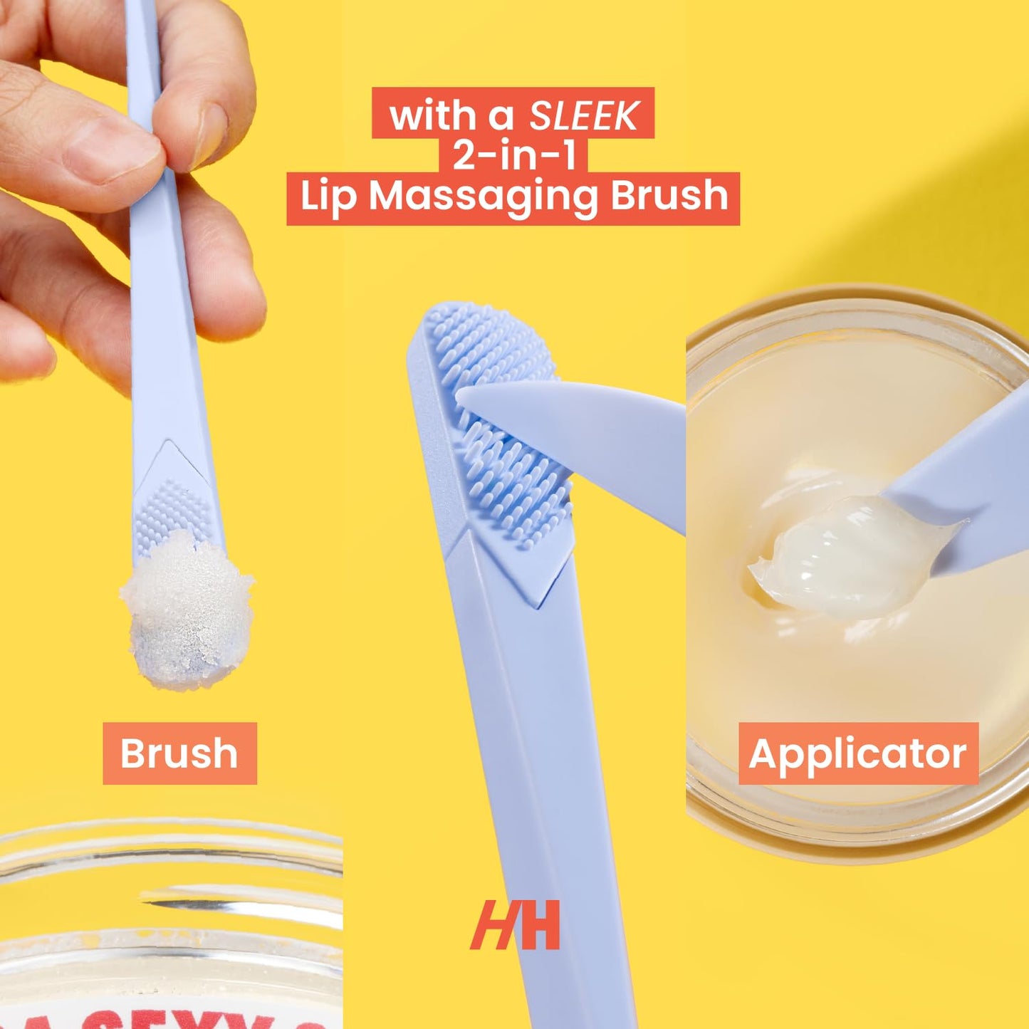 100% Natural Lip Scrub, Vegan Conditioning Coconut Lip Exfoliator - Gentle Exfoliant, Sugar Lip Polish and Lip Exfoliator Scrubber for Chapped and Dry Lips (Bakuchiol 3pc Set)