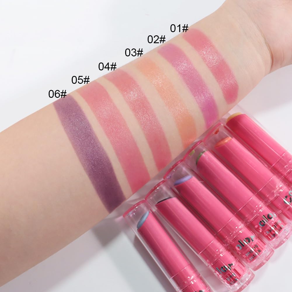 BINGBRUSH Color Changing Lipstick Set, PH Mood Peach Lip Balm and Gloss, Long Lasting Tinted Lip Stain (06# Midnight Berry, 1 Count (Pack of 1))