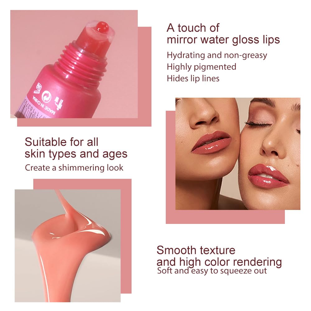 Summer Hydrating Lip Butter Balms Lip Gloss,Natural Vegan Lip Balm Tinted for Instant Moisture,Shine,Hydration Pink-Tinted,Soothes & Softens Dry Lips,Bálsamo labial hidratante 02#Candy (0.5 Fl Oz)