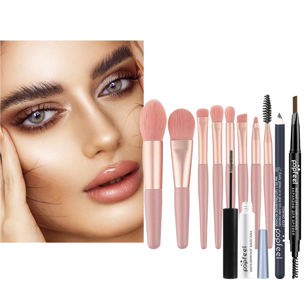 All in One Eyeshadow Palette Makeup Set, Makeup Kits with Makeup Brush Set, Mascara, Eyebrow Pen,Travel Makeup Bundle Holiday Surprising Makeup Gift Box for Women Girls, Vegan, Maquillage
