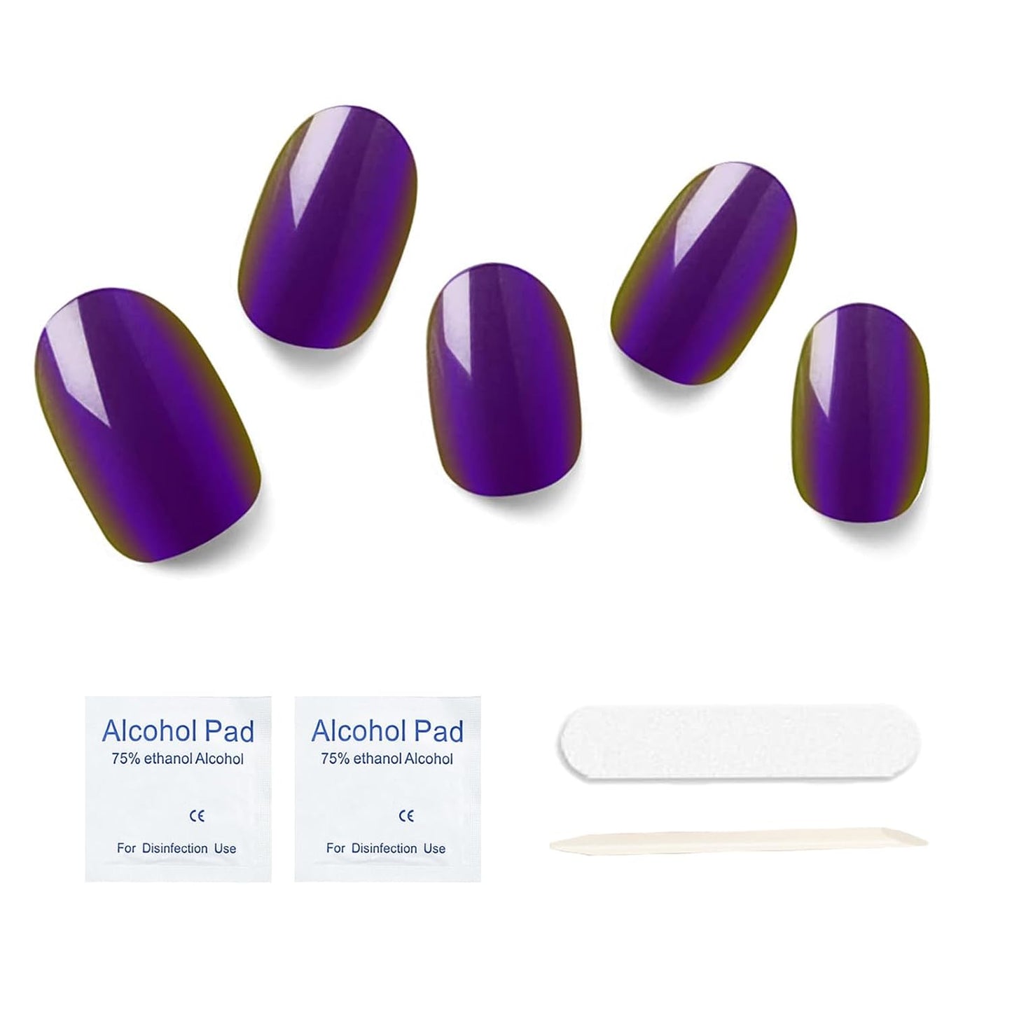 Semi Cured Gel Nail Strips, 20 pcs Gel Nail Stikers, Gel Nail Wraps Semi Cured, Salon-Quality, 2 Weeks Long Lasting, Enchanted Purple