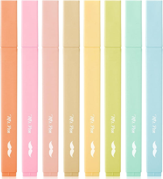 Mr. Pen- Aesthetic Highlighters, 8 Pcs, Chisel Tip, Pastel Colors, Cute Assorted Colors, Bible Highlighters and Pens No Bleed for Bible Pages