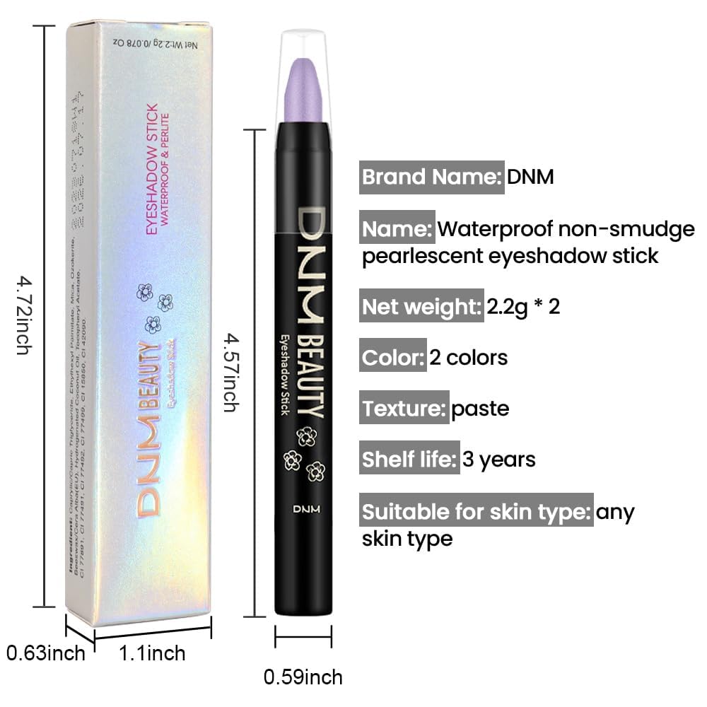 evpct 2Pcs Cream Eyeshadow Sticks Set for Eyes Waterproof, Blue Shimmer & Purple Shimmer Matte Eye shadow Stick Pencil Pen Bulk sombras en crema para ojos 32+33