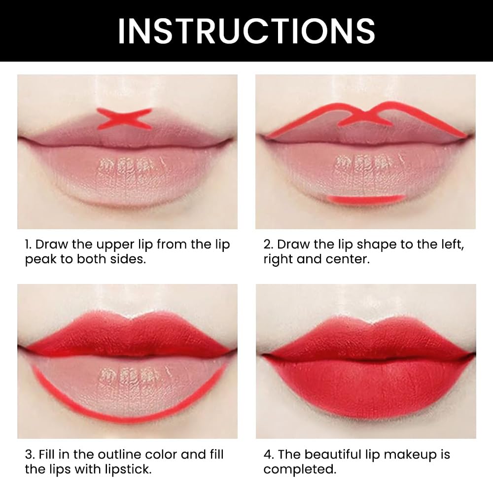 evpct 1Pcs Red Velvet Matte Lip Liner and Lipstick Combo Set Kit for Women, Fire Orange British Red Magic 24 Hours Lipstick and Lip Liner Stain Makeup Set Long Lasting Waterproof 24 labial, 42#