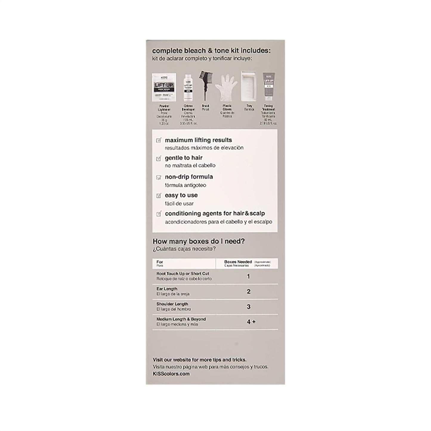 KISS Lift Up Complete Hair Bleach Kit with Revitalizing Plex Serum to Protect from Damage, Maximum Strength to Lighten Dark or Resistant Hair, Complete DIY 6-Pc Kit