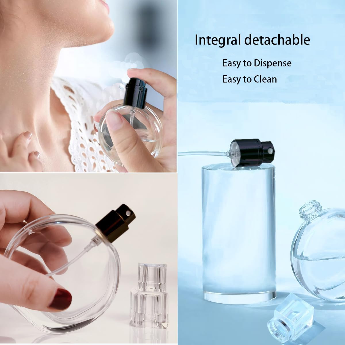 3 Pcs Perfume Bottle Atomizers,1 oz Refillable Fine Mist Sprayer Empty Fragrance Bottles Portable Travel Perfume Dispenser Containers for Essential Oil perfumery(30ml)