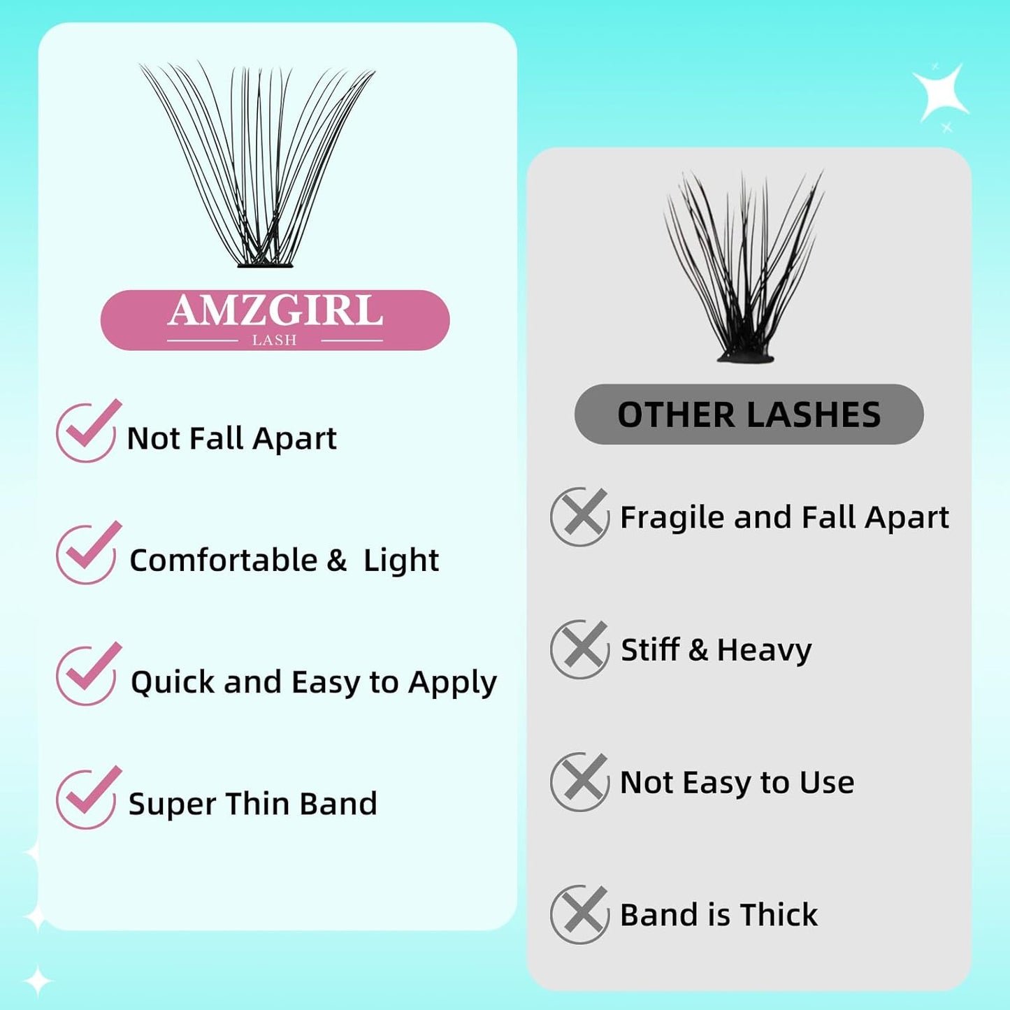 Lash Clusters Wispy 280PCS Eyelash Extension 60D Cluster Lashes Individual Lashes DIY Lash Extension Natural Look Cluster Eyelash Extensions Soft False Eyelashes at Home for Beginners(16mm)