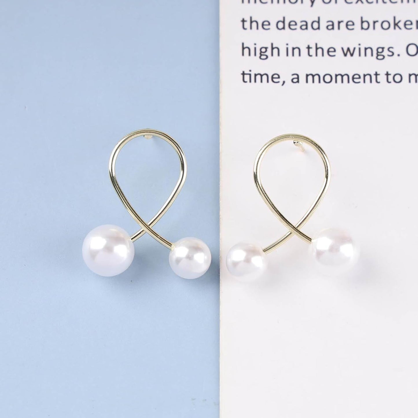 Vintage Pearl Drop Earrings Gold Pearl Stud Earrings Boho Tiny Pearl Earrings Pearl Wedding Earrings Jewelry for Women