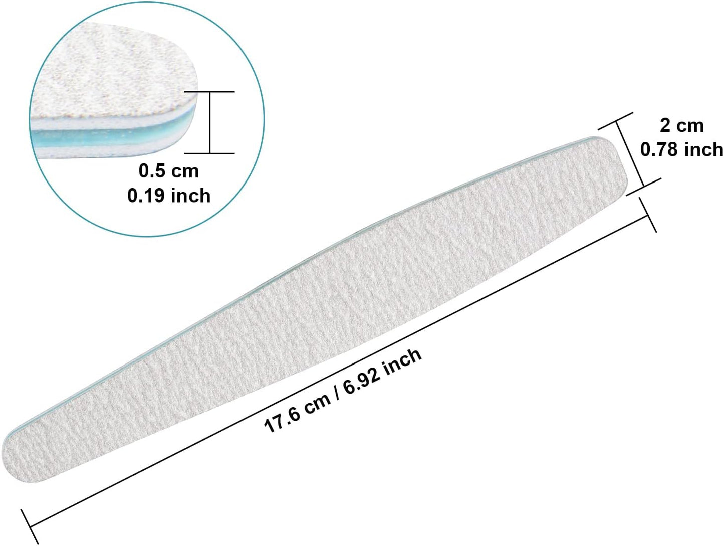 15pcs 100/100 Grit Nail Files for Acrylic Natural Nails, Double Sided Coarse Emery Boards for Natural Nails Manicure Nail Supplies for Home & Salon (limas para manicura)