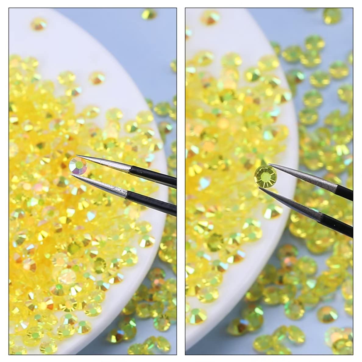 4500 Pcs SS12 3mm AB Flatback Rhinestones for Nails Art Crafts Transparent Glitter Round Gems Crystals DIY Clothes Shoes(Clear Sapphire AB)