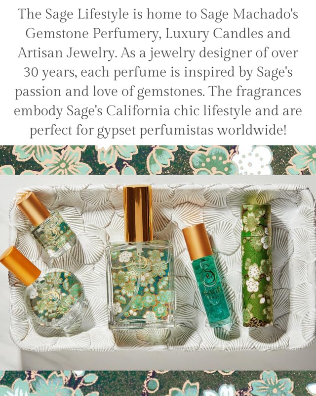 Sage Organic Perfume Oil Extract Roll-On by Sage- 1/4 oz, Vegan & Cruelty-Free, Fresh Scent, Cucumber, White Sage, Sweet Pea - Made in USA