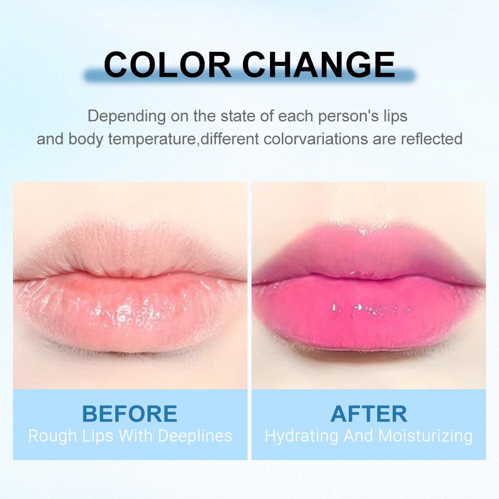 Jelly Color Changing Lipstick Queen,Mood Moisturizer Long Lasting Lip Care Lip Balm Magic Waterproof Lip Gloss Glossly Makeup Lipstick Set for Women (1pc 02#natural nude red)