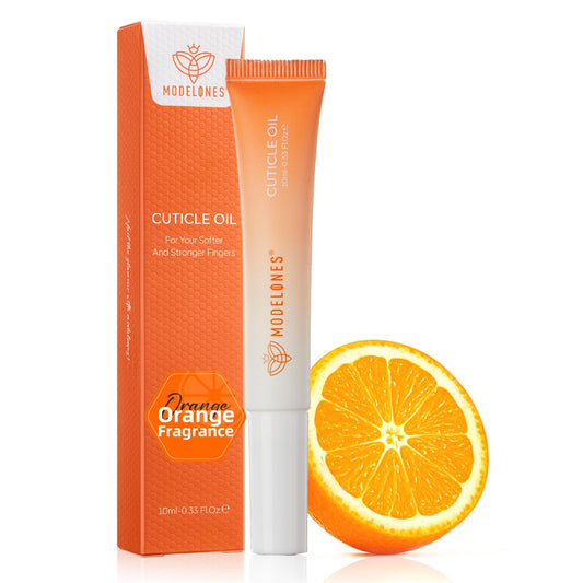 modelones Cuticle Oil Pen Orange Nail Oil for Growth and Strength Nail Growth Oil Cuticle Softener Quick Dry Nail Care Moisturize and Strengthen Damaged Nails 10ml 0.34Fl Oz