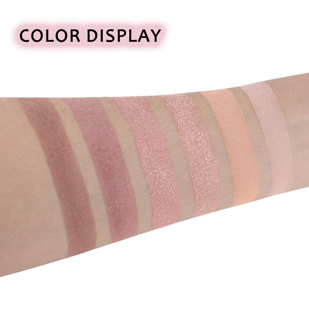 6 Colors Nude Champagne Gold Matte Shimmer Eyeshadow Palette for Eye Makeup,High Pigmented Brown Eye Shadow Primers Powder Palet de sombras de ojos