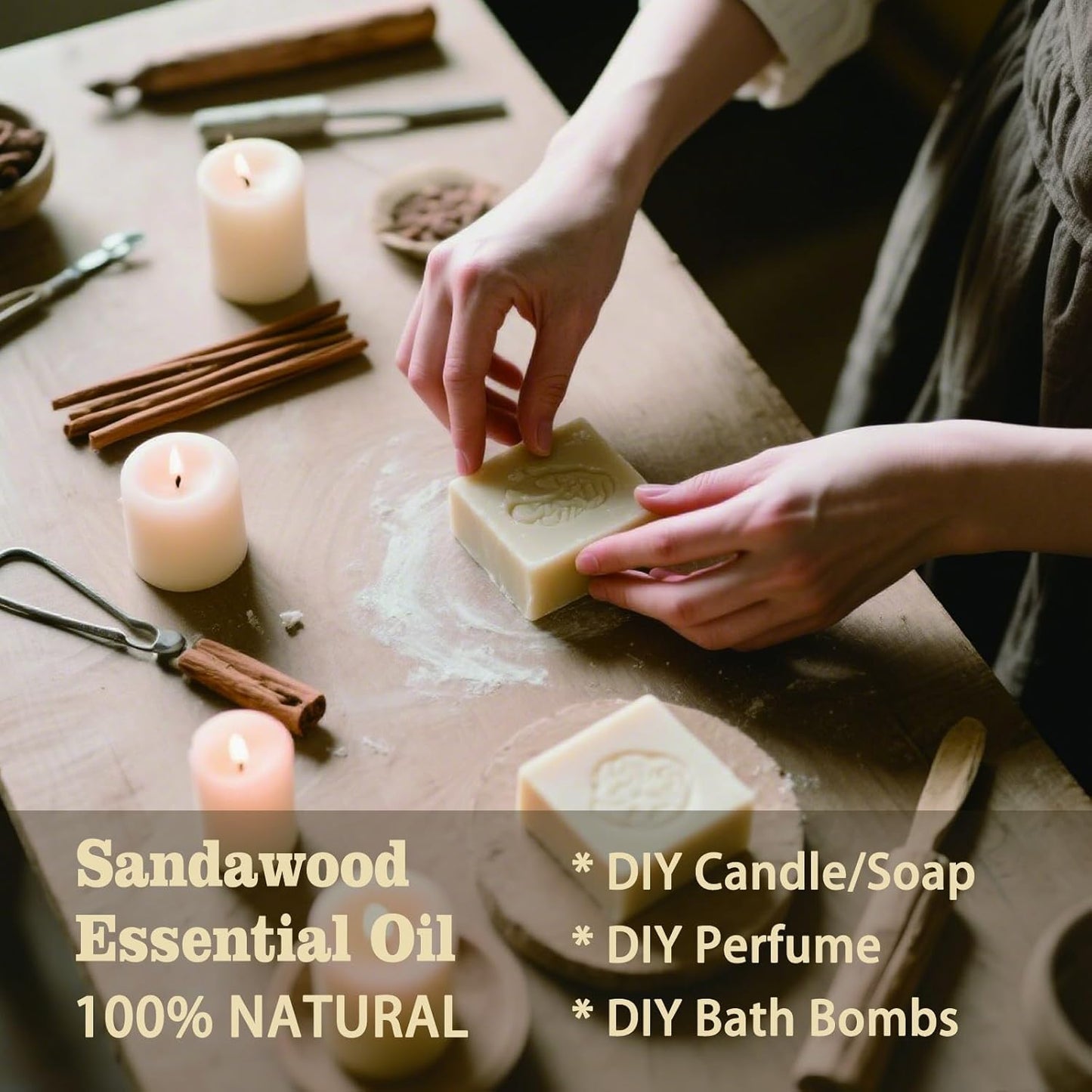 Sandalwood Fragrance Oil-Sandalwood Essential Oil 8.33oz (250ml)-100% Pure Natural Scent for Diffusers, Candles, Soap Making & Aromatherapy-Relaxing Home & Gift Essential Oil for Bath, Massage
