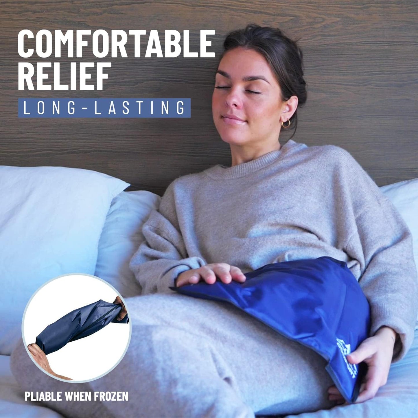 Glacial Comfort Gel Ice Pack for Back Pain - (12" x 8") Reusable Cold Pads for Hip, Knee, Shoulder Injuries, Muscle Strains, Migraine & Postpartum Recovery with Flex Technology - After Surgery.