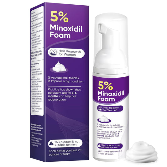 5% Minoxidil Foam for Women Hair Growth Foam Suitable for Hair Thinning Receding Hairline and Hair Loss to Hair Regrowth Get Thicker Fuller Hair 1 Bottles 2.11 Ounces Each