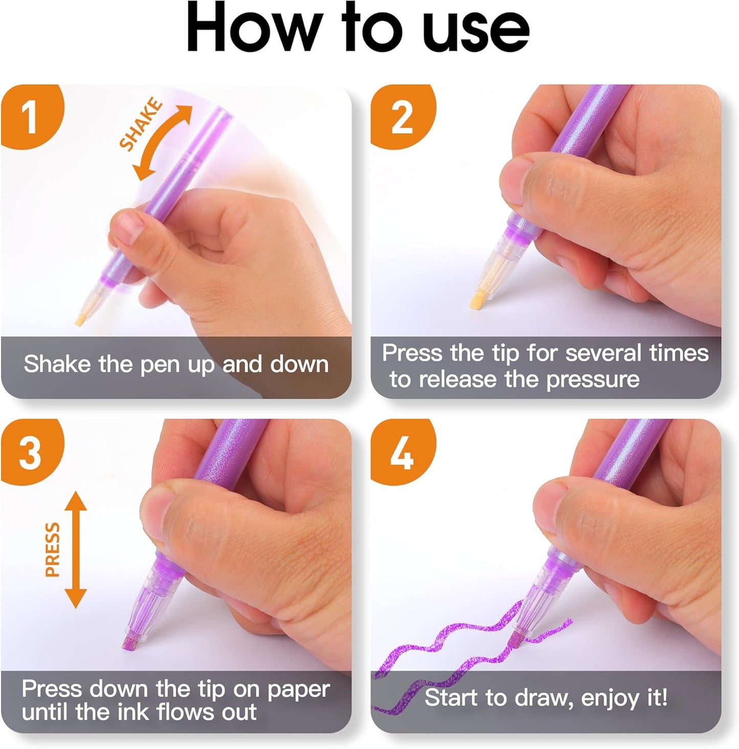 Glitter Highlighters Assorted Colors, 10-Count Chisel Tip Sparkle Highlighters, No Bleed Pastel Highlighter Marker Pens for Adult Coloring book Bible Journaling