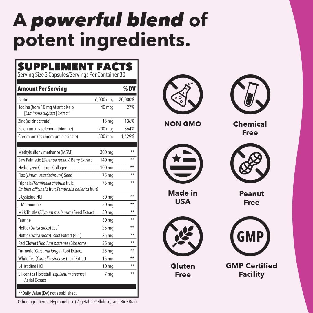 LifeSeasons Beau-T - Hair, Nail, & Skin Supplement - Promotes Healthy Hair and Nail Growth - Supports Clear Skin & Fights Acne - Nail Strengthener - Contains Biotin Collagen Turmeric - 180 Capsules