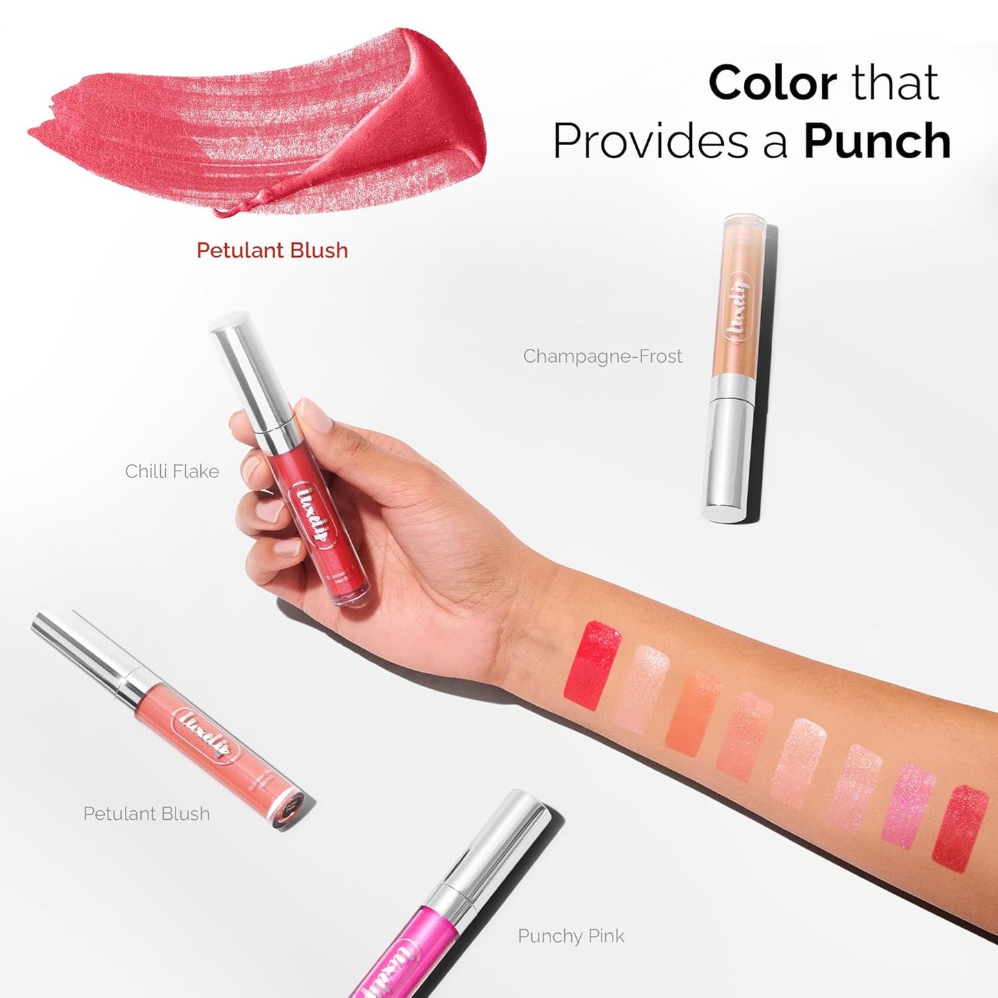 LuxeLip™ Matte Lipstick, Hydrating Non-Sticky Lip Gloss for Luminous Shine & Moisturized Lips, Lightweight, Long-Lasting Glossy Finish, Cruelty-Free Lip Makeup for Women (Petulant Blush, 8ml)