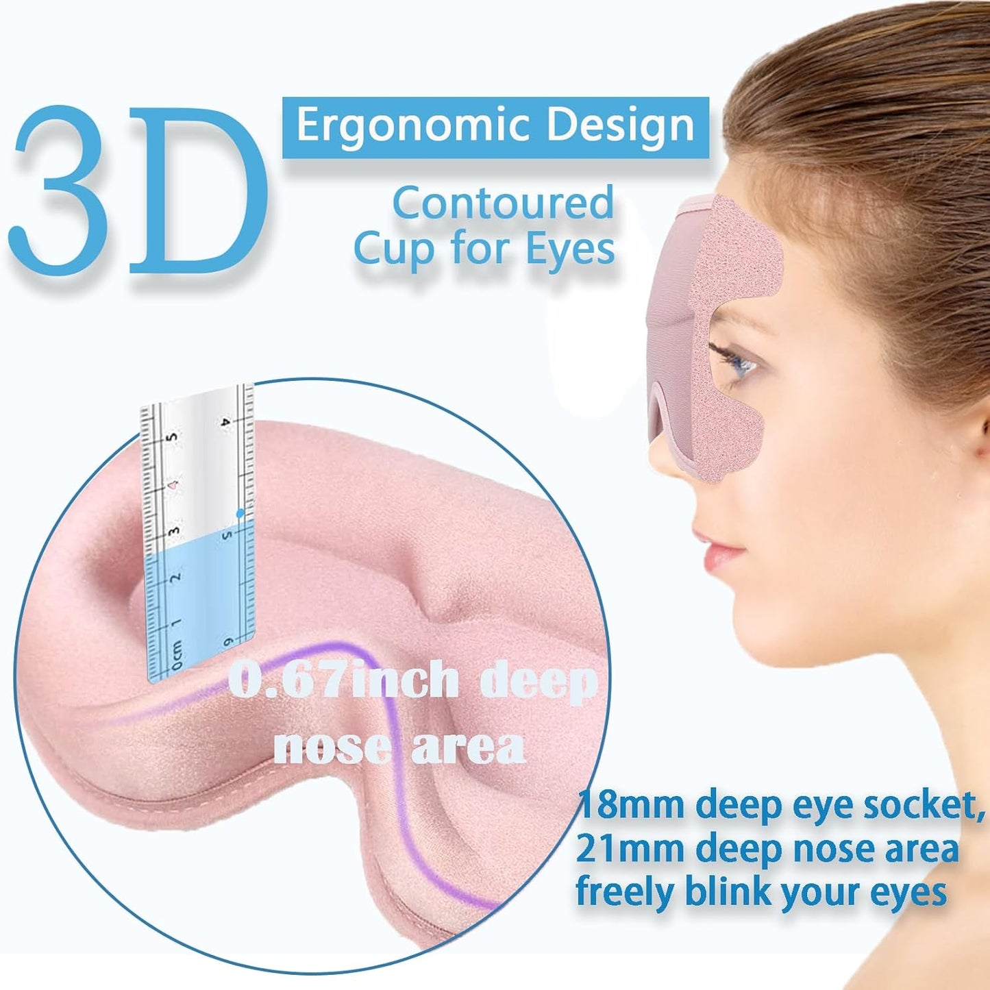 Eye Mask for Lash Extensions, Sleep Mask for Lash Extensions for Lashes Aftercare,Lash Extension Sleep Mask for Travel Yoga Nap, 3D Contoured Eye Mask