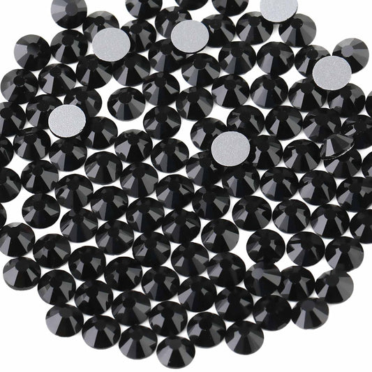 Beadsland 2880pcs Flat Back Crystal Rhinestones Round Gems for Nail Art and Craft Glue Fix,Black,SS4,1.5-1.7mm