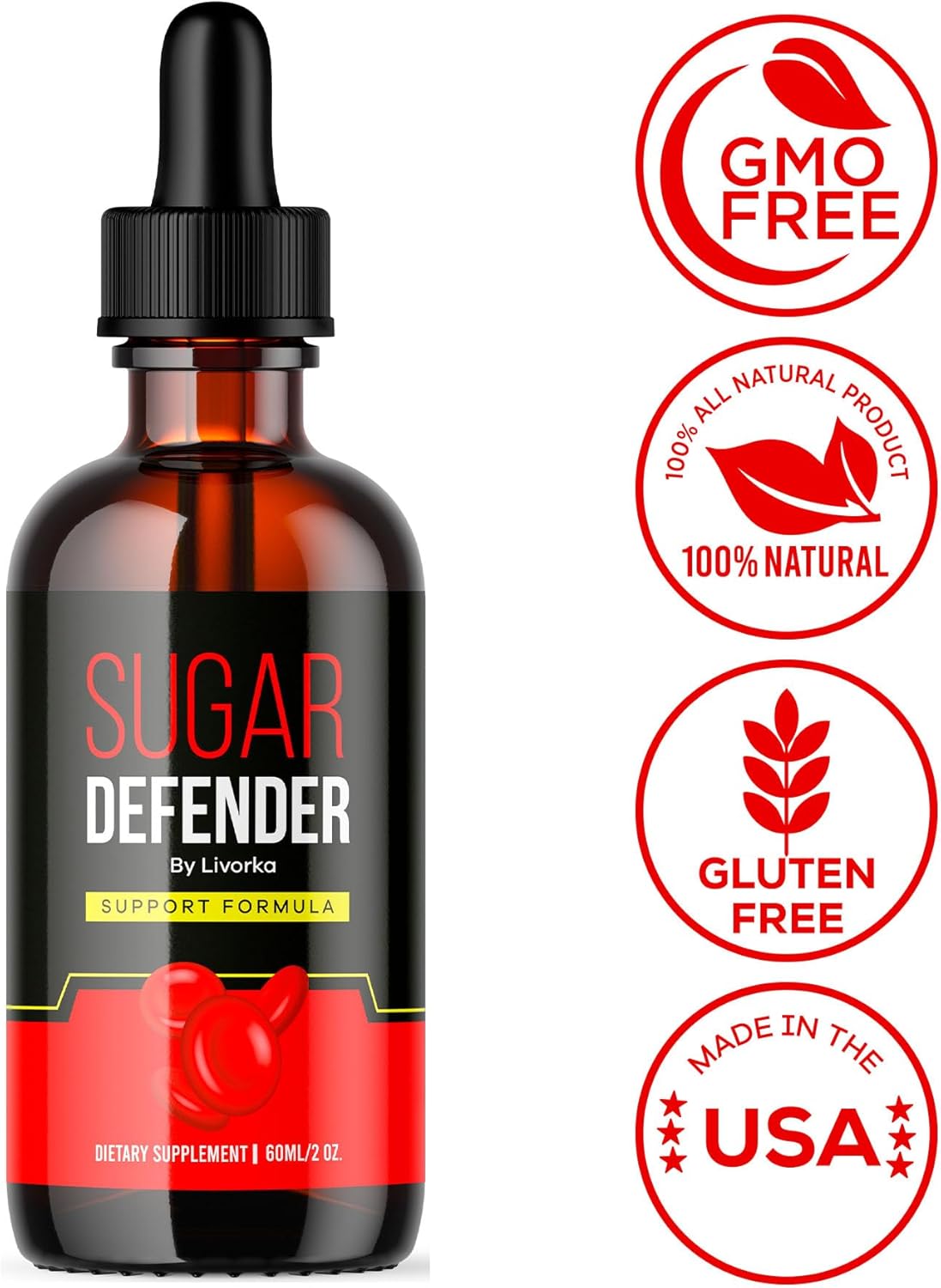 Sugar Defender - Sugar Defender Drops, Sugar Defense Super Formula, Sugar Defender 24, Sugar Defender Supplement, Sugar Defender Liquid, Defender Drop,Sugar Metabolism (60 Capsules) -3Pack