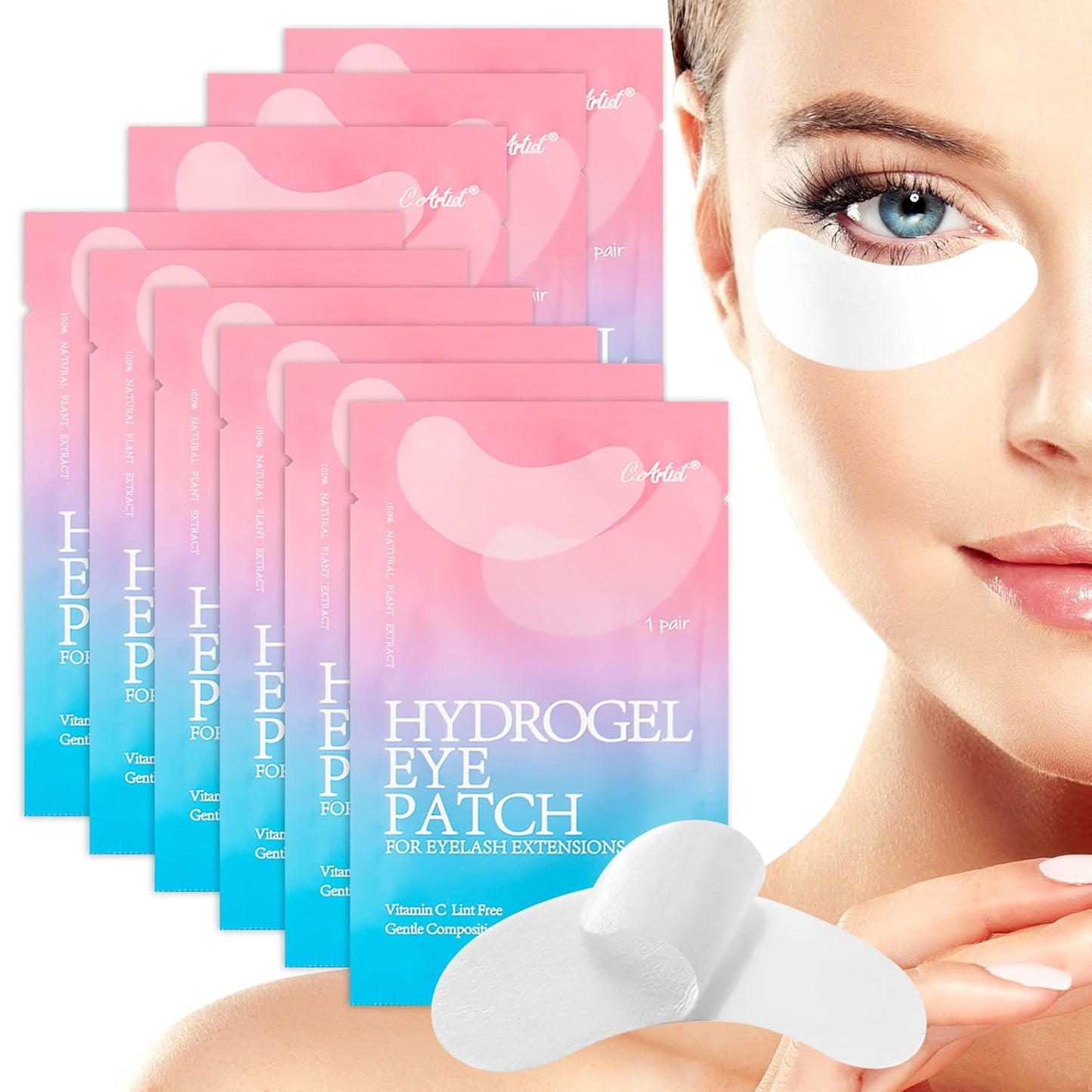110 Pairs C. ARTIST 100% Natural Eyelash Extension Under Eye Gel Pads patches kit Collagen Aloe Vera Hydrogel Eye Patches Eyelash Extension Supplies Tools, Lash Extension Supplies, lash tech supplies