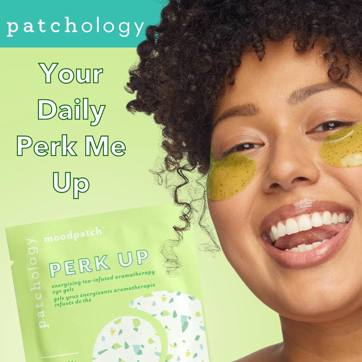 Patchology Perk Up Hydrating Under Eye Masks with Green Tea - Under Eye Patches For Dark Circles and Puffy Eyes Care, Treatment & Moisturizer - Eye Bags, Puffiness & Wrinkles Reducer (5 Pairs)