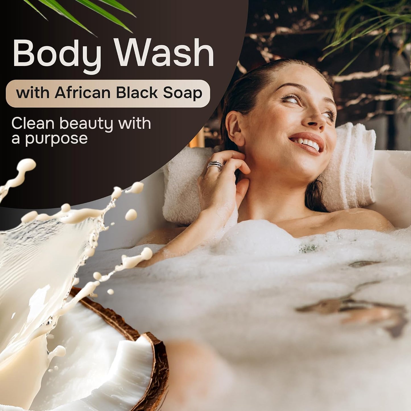 African Black Soap Body Wash, 12 oz – Sulfate‑Free, Vegan Cleanser with Shea Butter – Soothing, Detoxifying Shower Gel for Men & Women