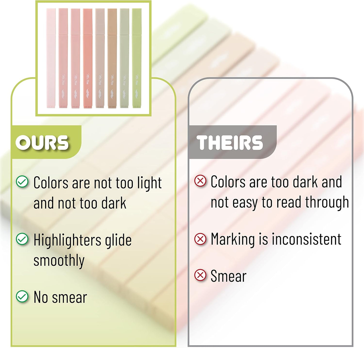 Mr. Pen- Aesthetic Highlighters, 8 pcs, Chisel Tip, Boho Colors, No Bleed Bible Highlighter Pastel, Assorted Colors, Cute, Back to School Supplies