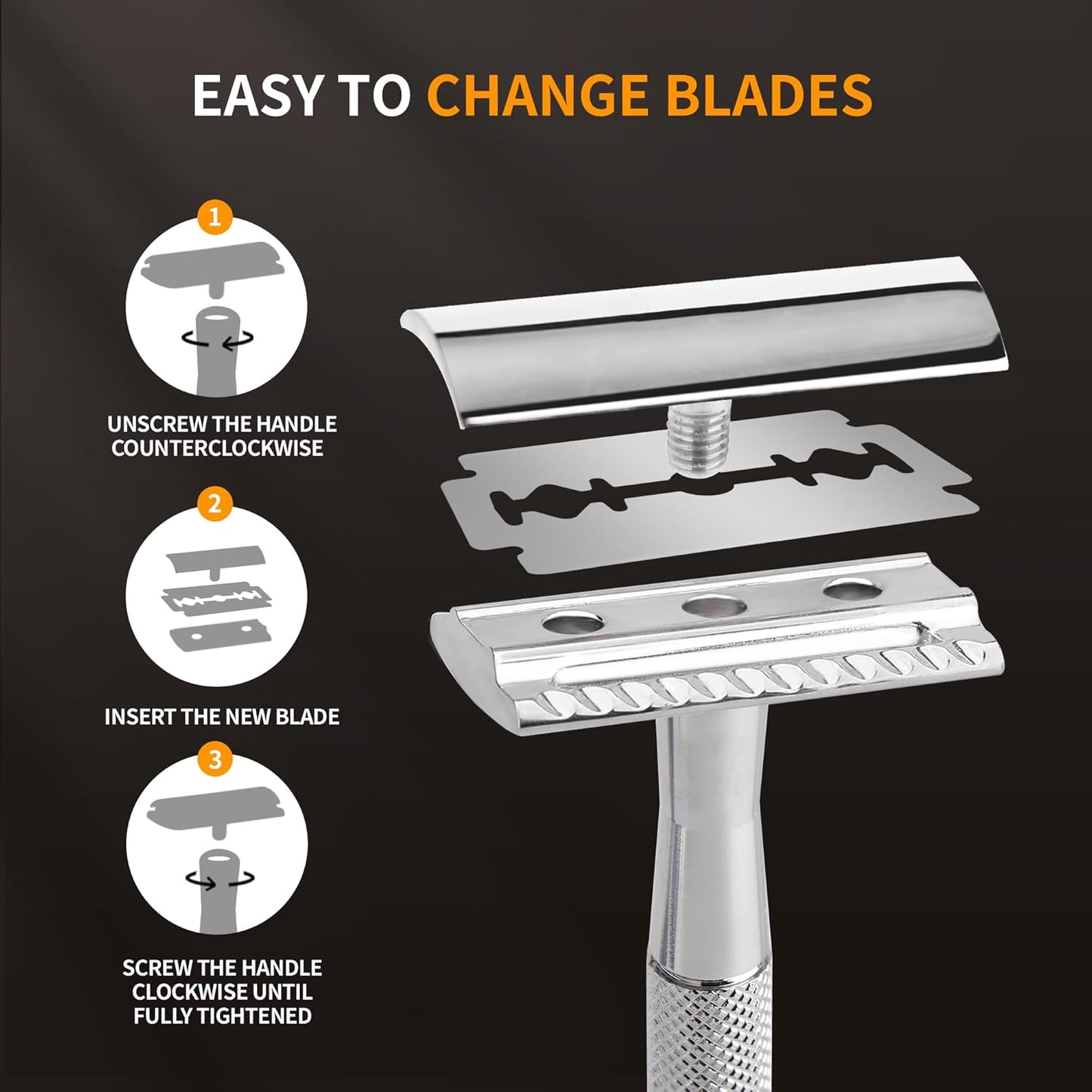 Gearhub Premium 100 Count Double Edge Safety Razor Blades Refills Swedish 13C26 Stainless Steel Platinum Coated, Mild to Medium Sharpness for Smooth Shaves