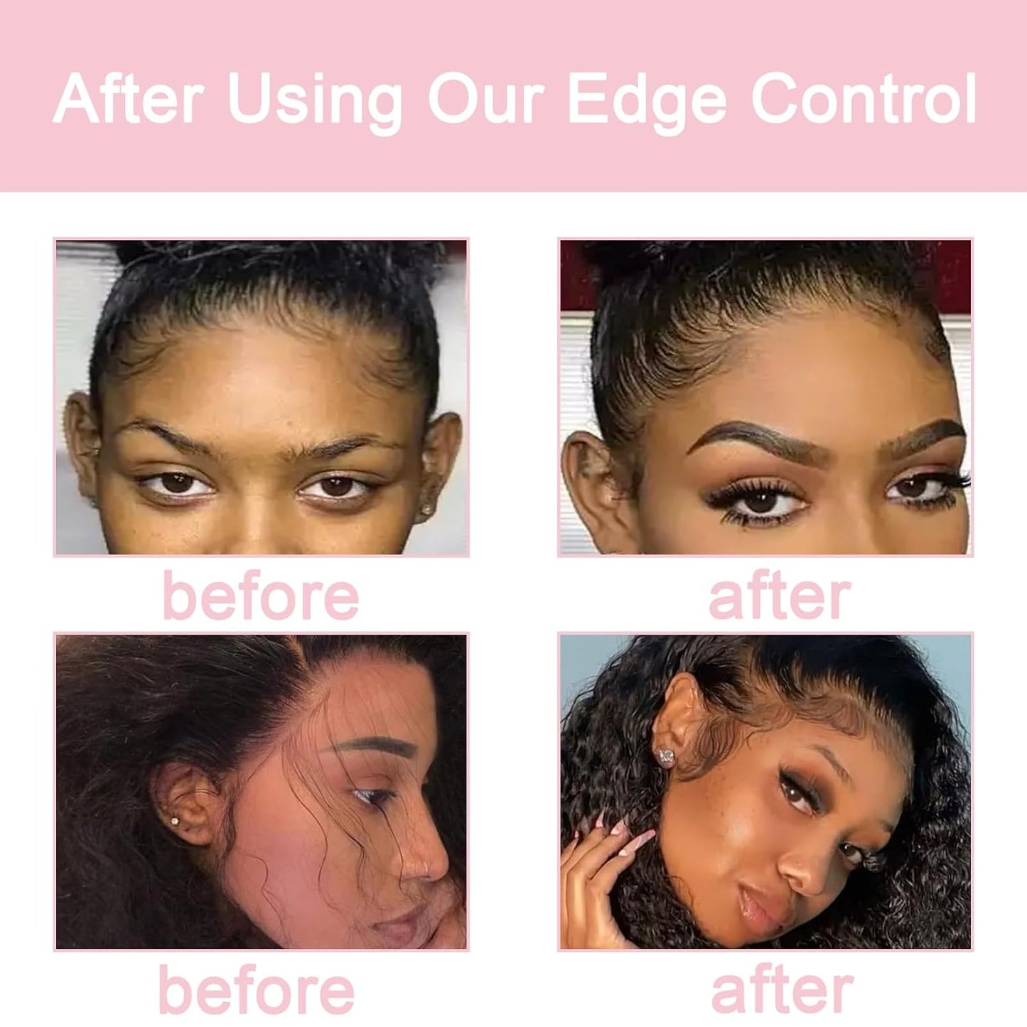 Strong Hold Non-Greasy Edge Control Gel and Wax Stick with Hair Comb for All Hair Types - No Flaking Edge Wax for Styling Black Hair Wigs