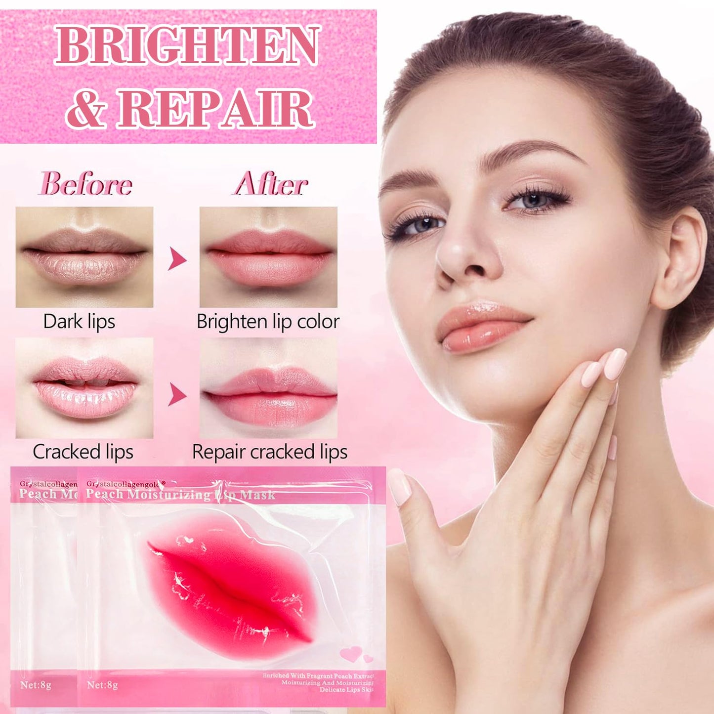 Eakroo 30 Pairs Lip Masks & Eye Masks, 24K Gold Crystal Gel Collagen Eye Patches, Under Eye Patches for Puffy Eyes, Bachelorette Party Favors, Bridesmaid Gifts, Stocking Stuffers, Skincare