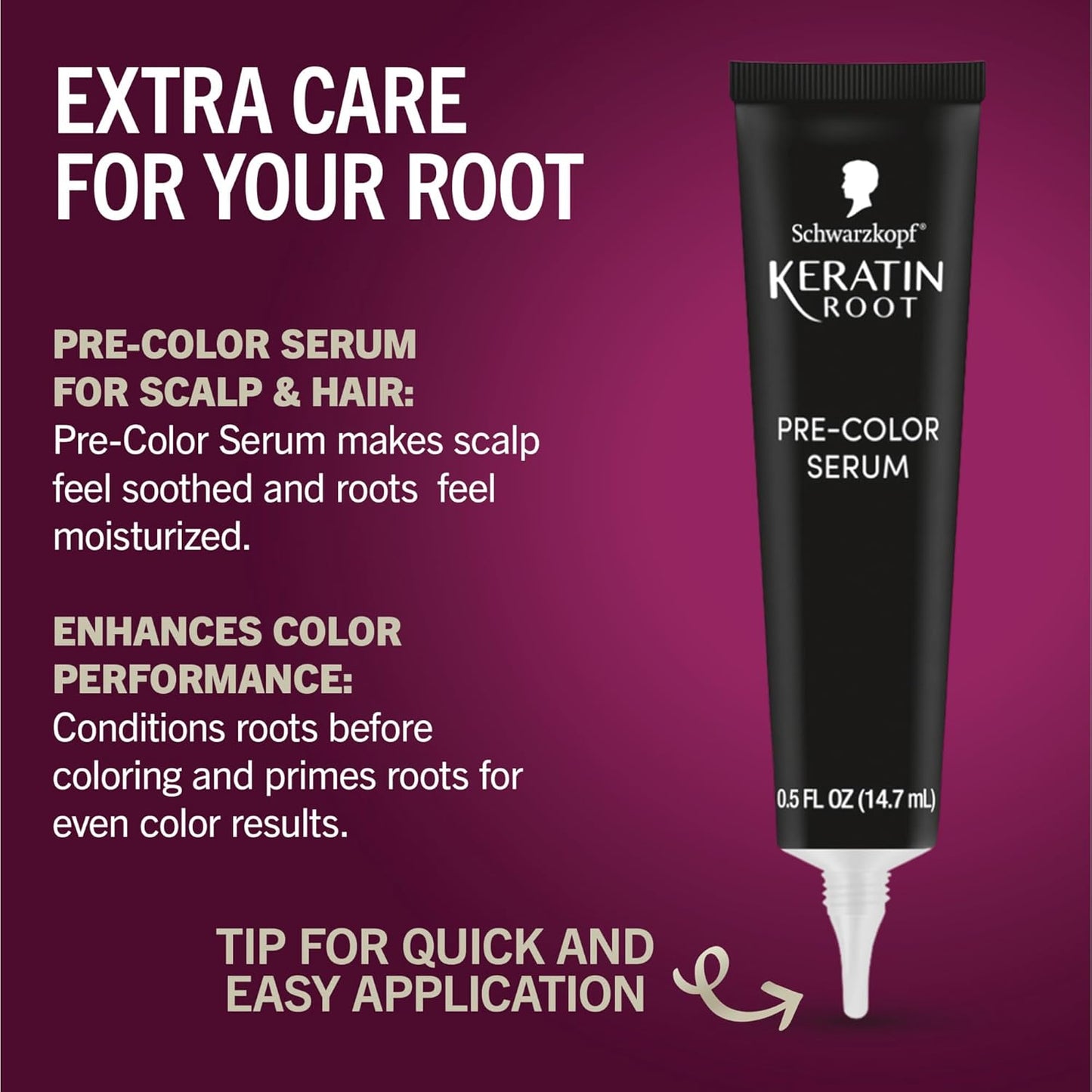 Schwarzkopf Keratin Color Root Permanent Hair Color Kit, Dark Brown, 1 Application - Salon Inspired Permanent Hair Dye, for up to 80% Less Breakage vs Untreated Hair and up to 100% Gray Coverage