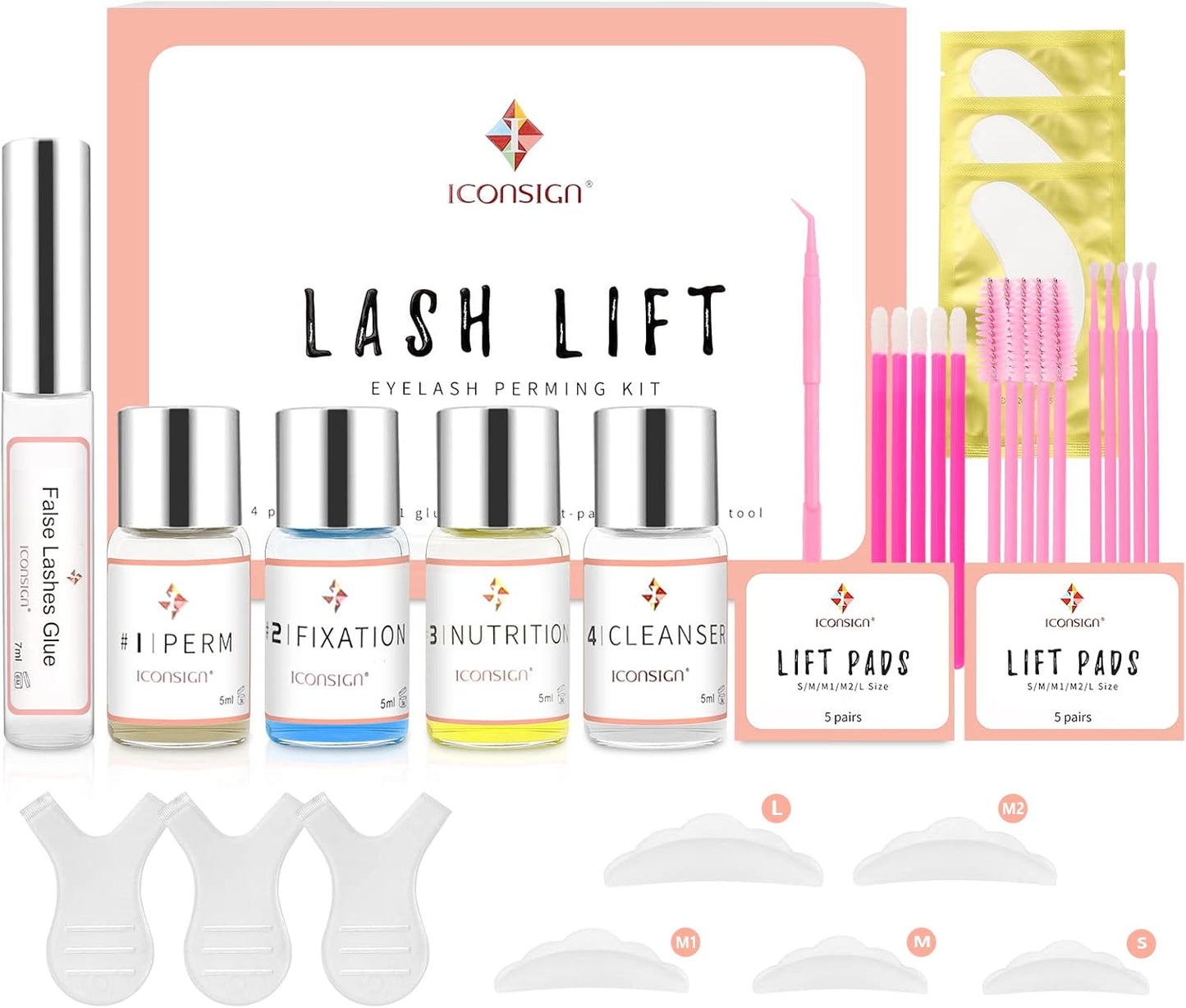 Lash Lift Kit, Eyelash Perm Kit, Professional Eyelash Curling Lash Extension Set, Glue Upgraded Version, Lash Extensions, Lash Curling, Semi-Permanent Curling Perming Wave Suitable For Salon