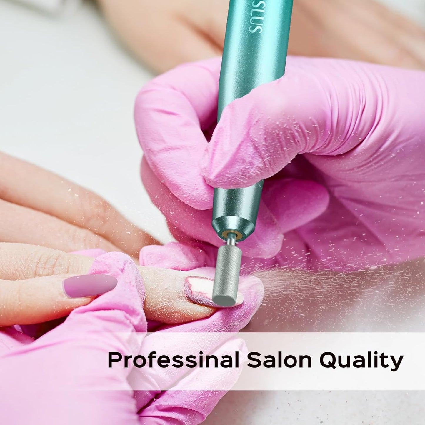 COSLUS Electric Nail Drill File Professional: for Acrylic Gel Dip Powder Nails Portable Nail Machine Kit Manicure Pedicure Tools Polishing Set with Nail Drill Bits Sanding Bands Blue