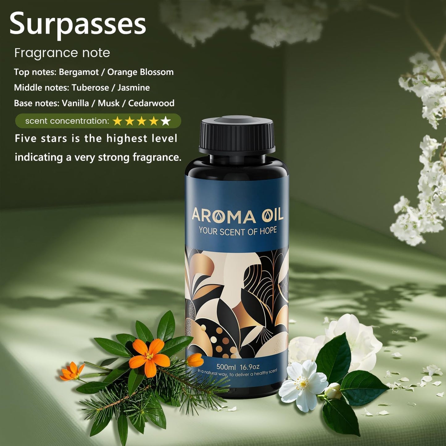 Essential Oils Set,16.9 fl oz (500 ml) Surpass Scent,Hotel Collection Diffuser Oil Suitable for Your own Candles, Soaps, air freshener Spray, and Essential Oils for Commercial Aroma Diffuser