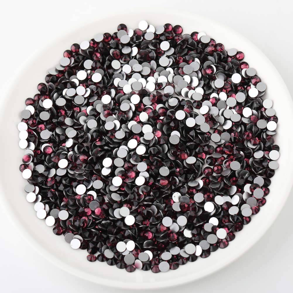 beadsland Flat Back Crystal Rhinestones Round Gems, Amethyst (4.6-4.8mm) SS20/1440pcs