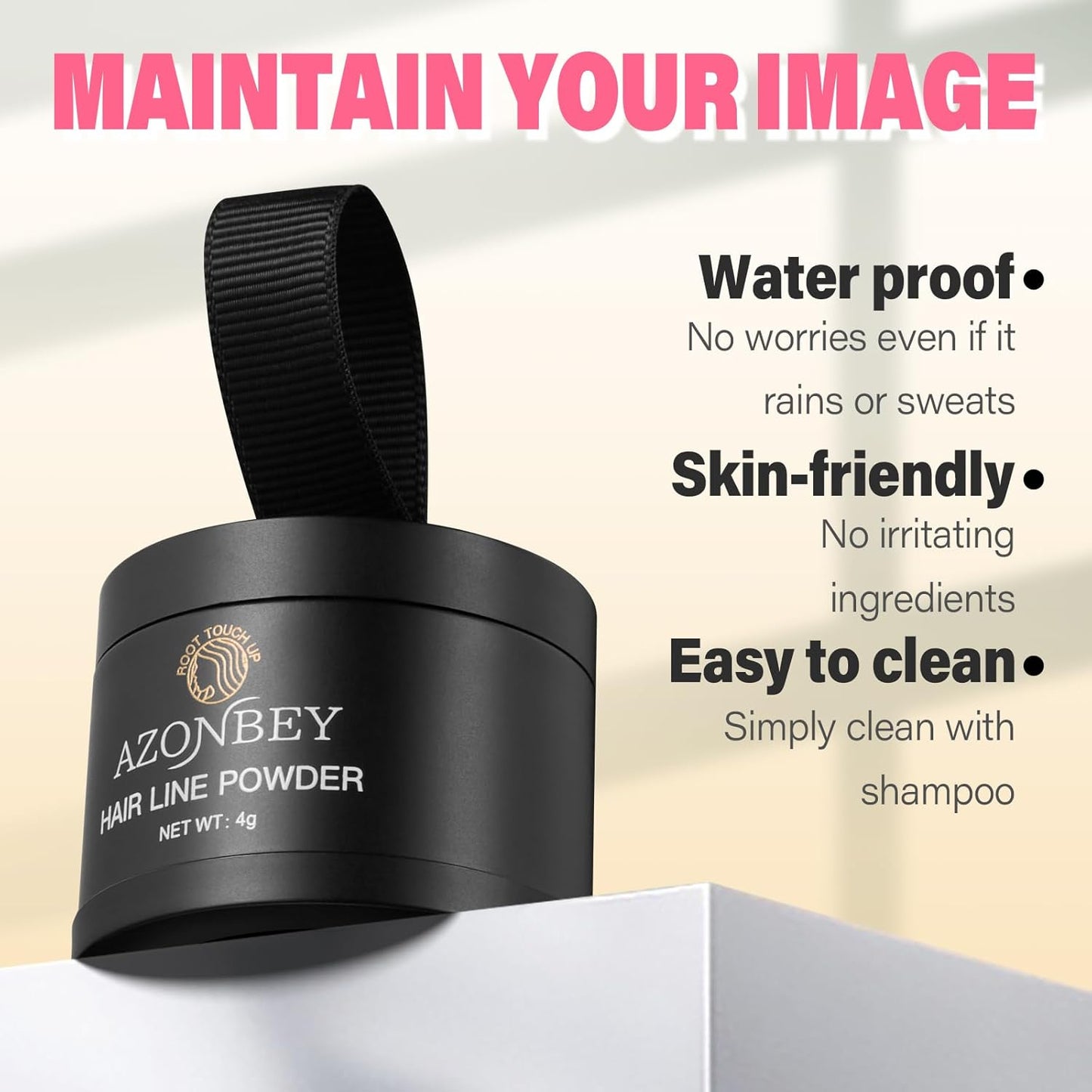 Root Touch Up Sets,Hairline Powder for Women Cover Up- Hairline Concealer for Thin and Thinning Hair, Water & Sweat Resistant,Contain Azonbey Makeup Brush (Dark Brown, Med #Makeup Brush)