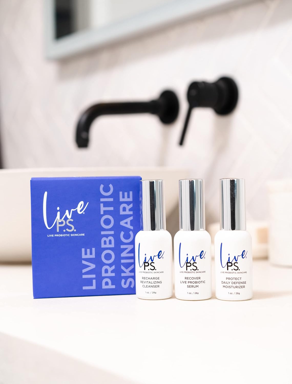 3-Step Skin Care Kit – Face Cleanser, Probiotic Serum & Moisturizer – Ultimate Recipe for Balanced, Glowing, Hydrated Skin – Perfect for All Skin Types – Travel Size – Vegan & Cruelty-Free