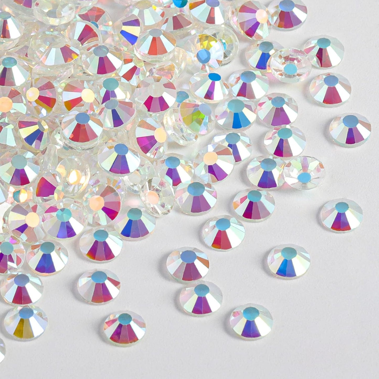 Beadsland 1440 Pieces Flat Back Crystal Rhinestones Round Gems, Transparent AB,SS20,4.6-4.8mm