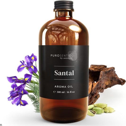 PuroSentido Santal Diffuser Oil – Luxury Hotel-Inspired Aroma with Sandalwood, Violet & Amber – Premium Fragrance Oil for Aromatherapy – Diffuser and Humidifier Compatible (500 ml/16 Fl Oz)