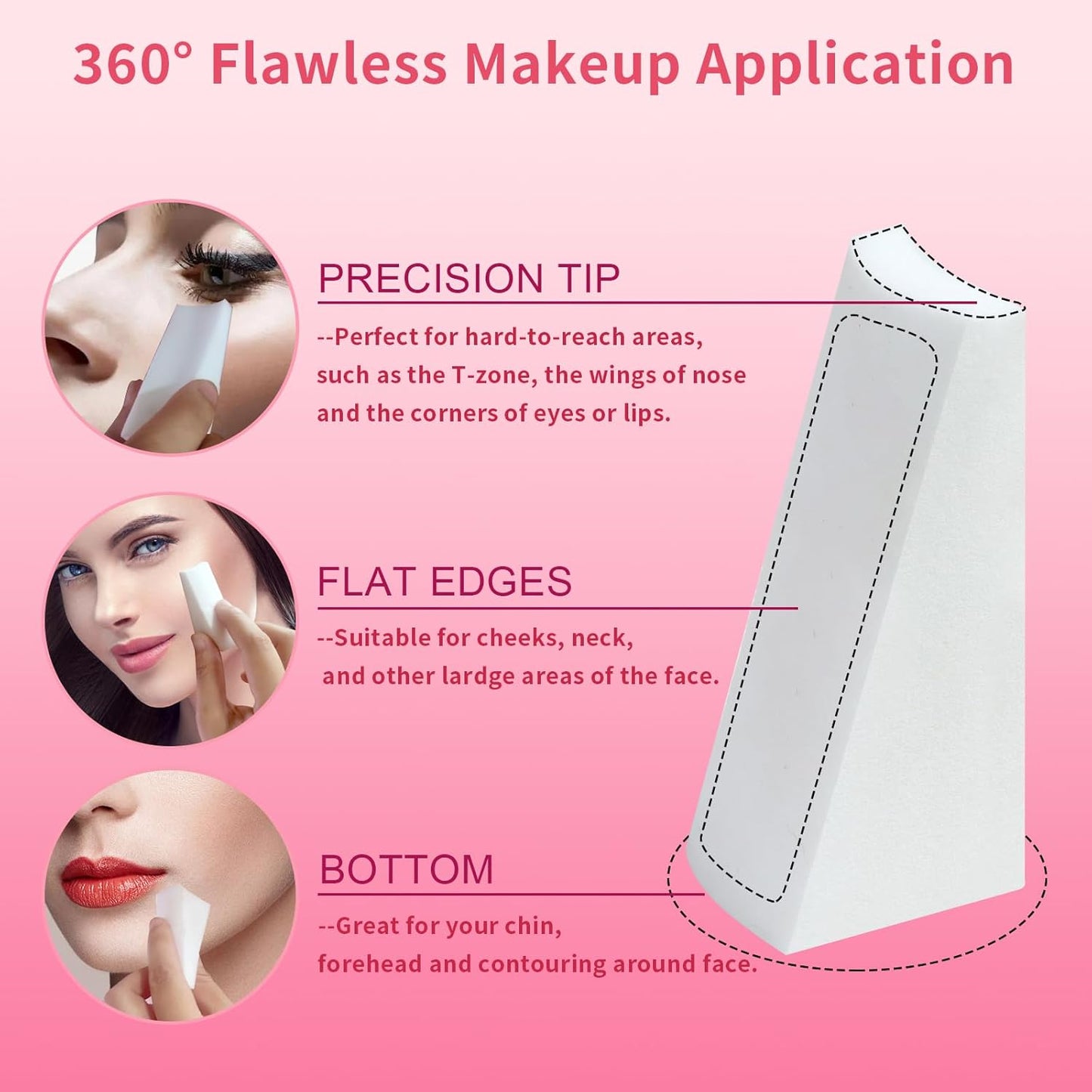 108 Pcs New Makeup Sponges Wedges for Face Foundation, Latex-Free Triangle Cosmetic Make Up Sponge for Flawless Application and Blending, Beauty Blender for All Skin Types with Two Pouches