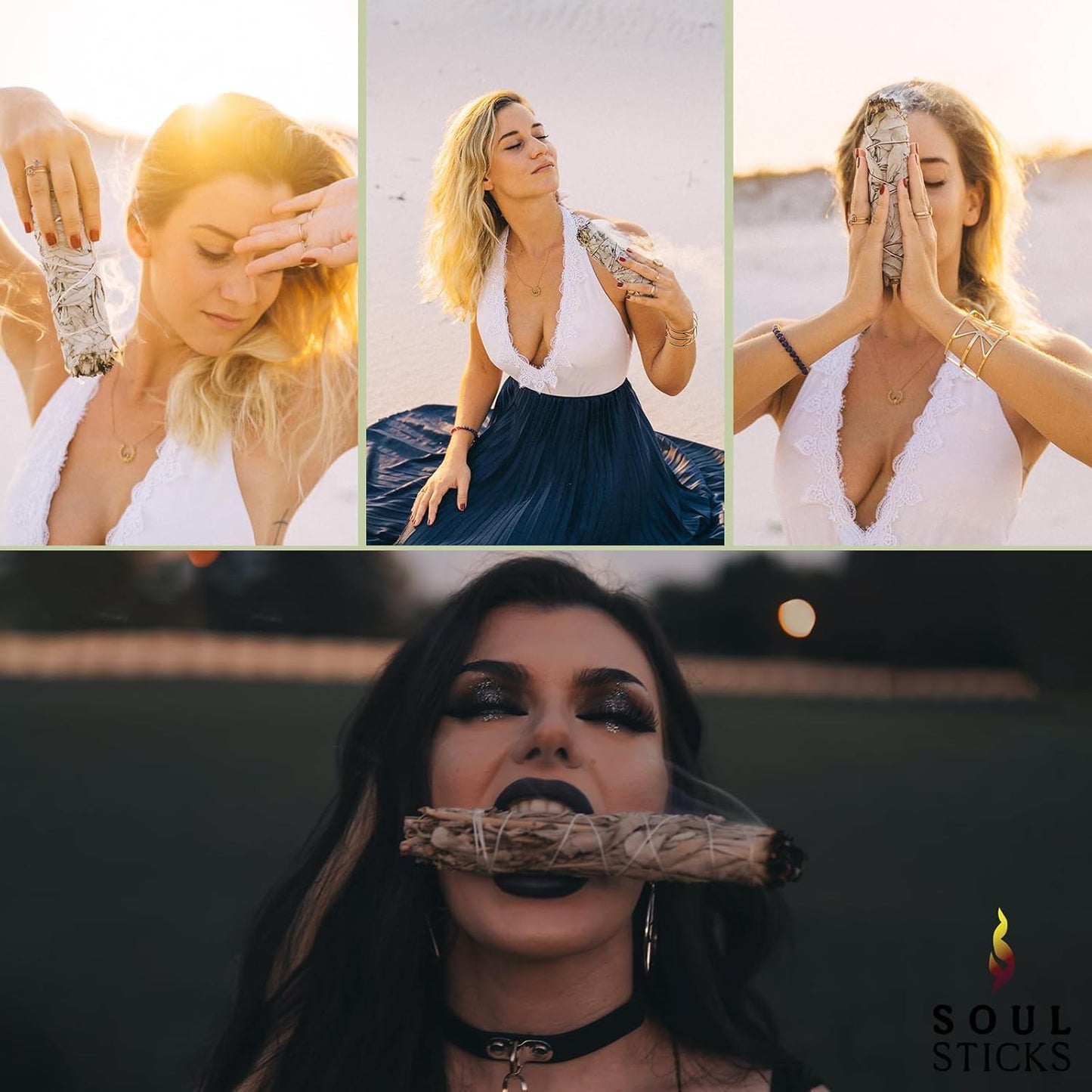 SOUL STICKS 4 Inch 100 Pack Organic White Sage Smudge Smudging Sticks | Cleansing and Negative Energy, Good Energy Meditation & Smudging Rituals | Sustainably Sourced California White Sage Bundle