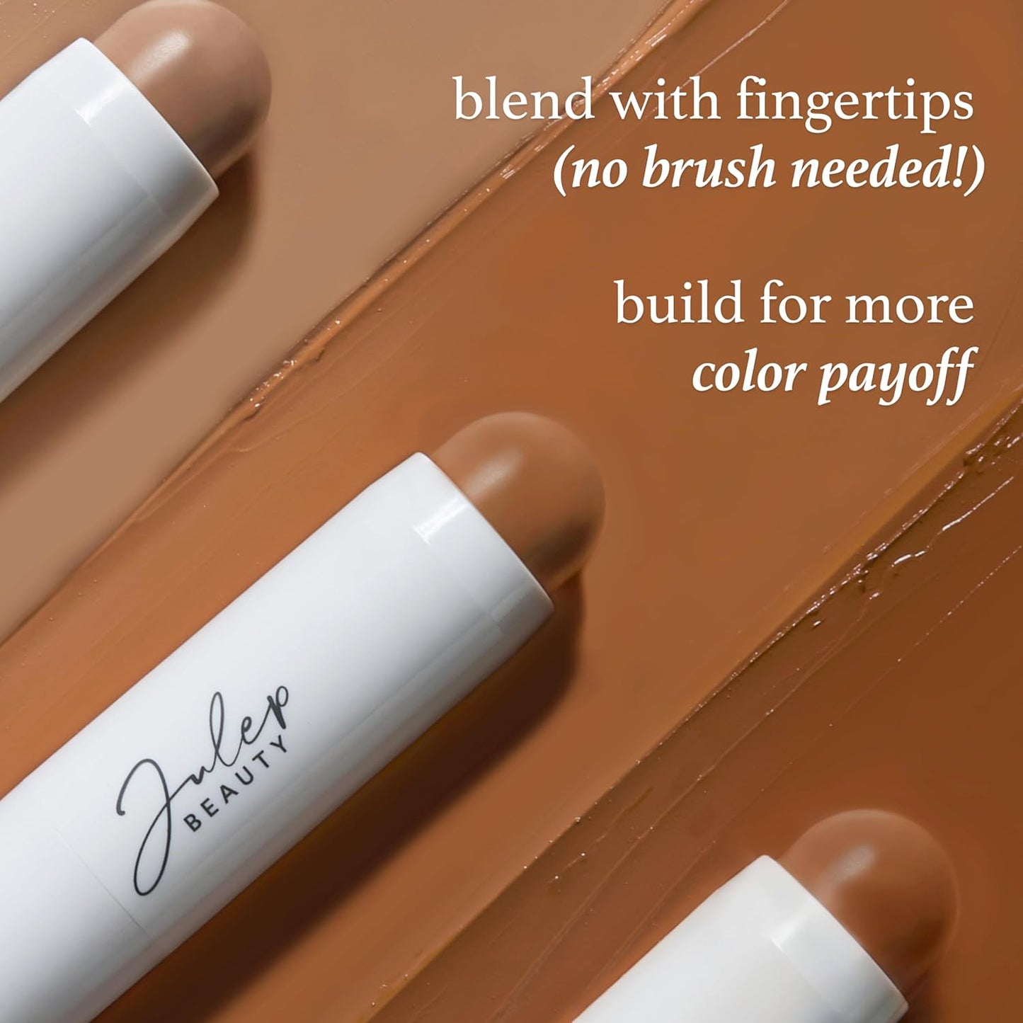 Julep Skip the Brush Cream to Powder Bronzer & Contour Stick - In Paradise Darker skin tones - Long Lasting Blendable and Buildable Color -Multi-Use 2-in-1 Blush and Lip Makeup Stick