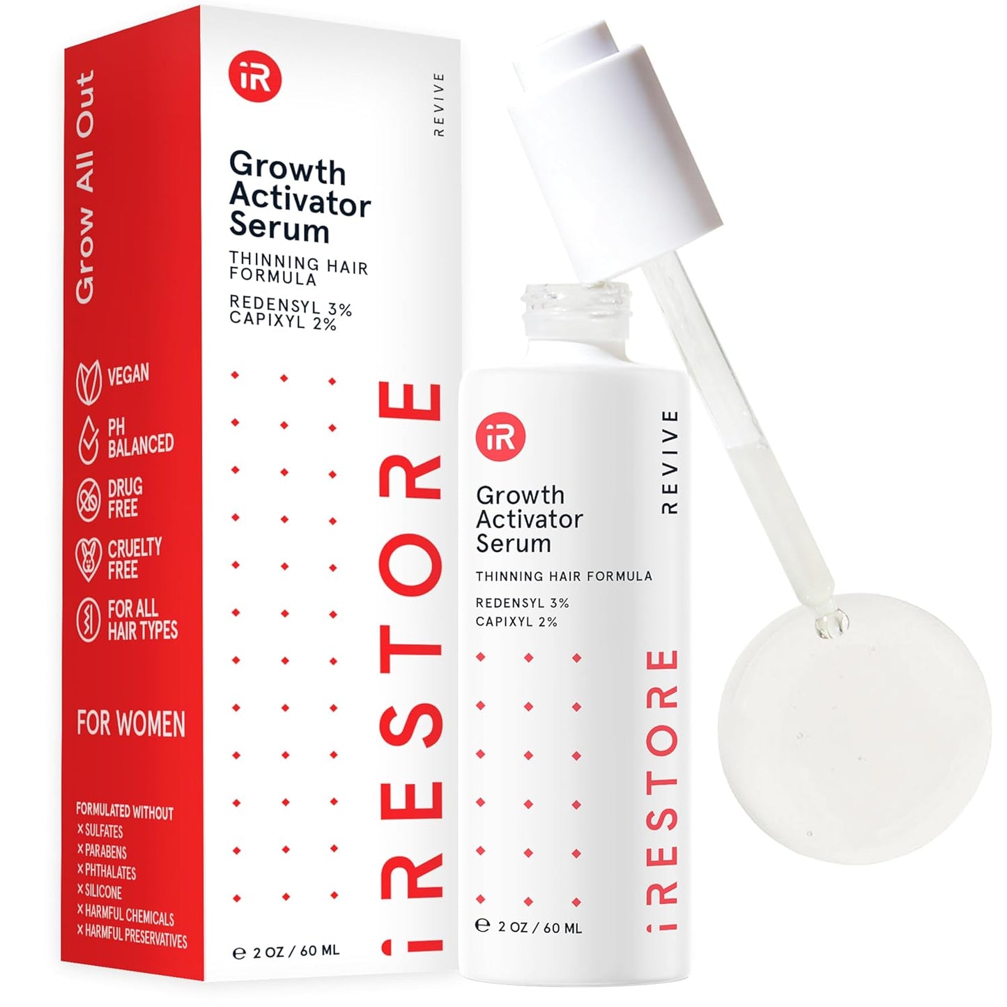 iRESTORE Scalp Serum | Hair Growth Serum for Women Men | Best for Hair Loss Hair Thinning | Aids Regrowth with Redensyl Capixyl & Biotin | Hydrates Scalp for Visibly Thicker Fuller Hair - 2 Fl Oz