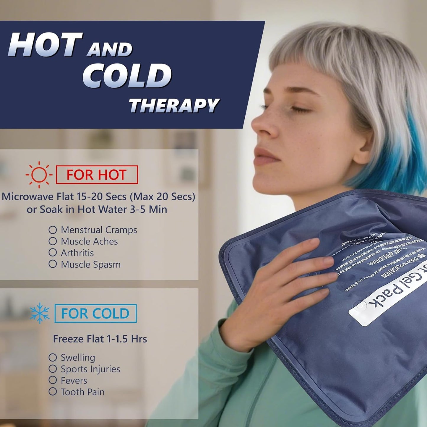 Reusable Gel Soft Ice Packs for Injuries, Flexible Hot and Cold Packs Bag for Knees, Back, Face, Joint & Muscle Pain Relief (Large 11.81"x 15.75")